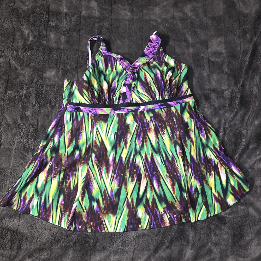 Septangle Women's One Piece Swim Dress 22W. Wore 1 Time